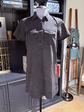 Madewell Denim Midi Shirt Dress – Washed Black – Size XS